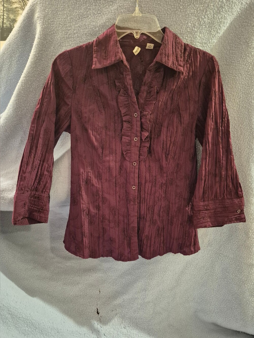 Purple Embroidered Work Blouse